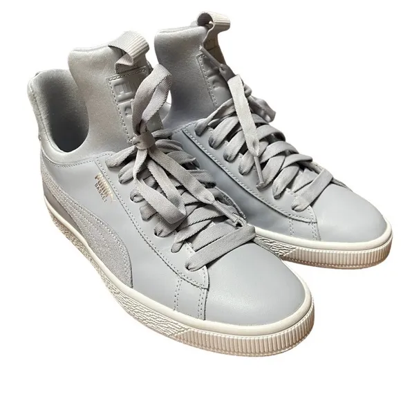 Puma - WOMENS BASKET FIERCE SHOES LEATHER SNEAKERS BLUE GRAY SZ 8 US