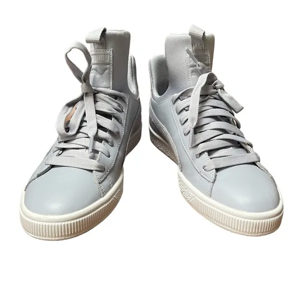 Puma - WOMENS BASKET FIERCE SHOES LEATHER SNEAKERS BLUE GRAY SZ 8 US