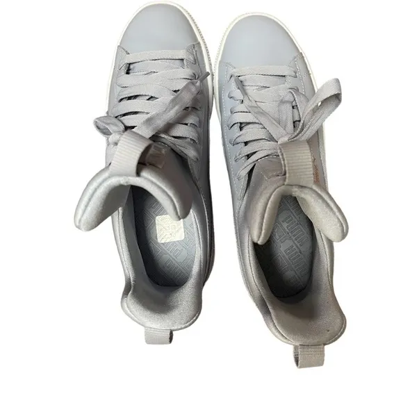 Puma - WOMENS BASKET FIERCE SHOES LEATHER SNEAKERS BLUE GRAY SZ 8 US
