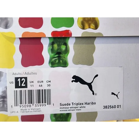 PUMA X HARIBO SUEDE Triplex 382560-01 Mimosa/ White- Men Size 12 US rare