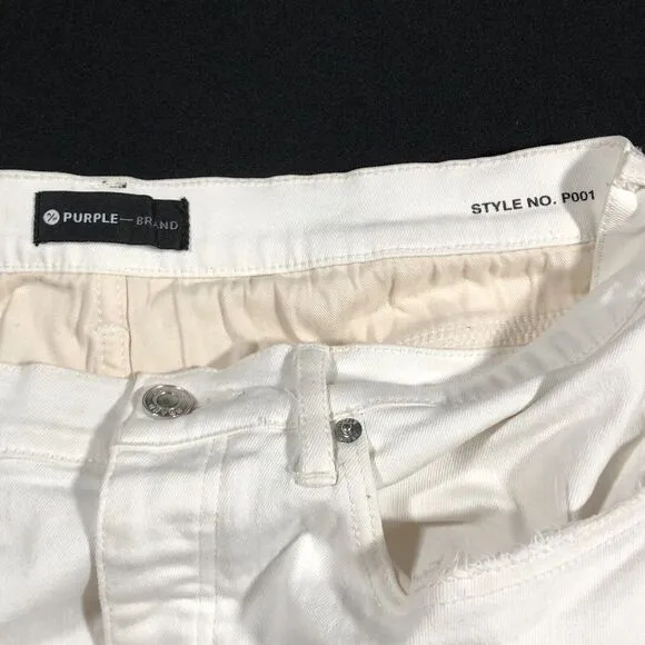 PURPLE BRAND P001 GREY FOUR POCKET DESTROY Distressed Jeans size 36x34 B34