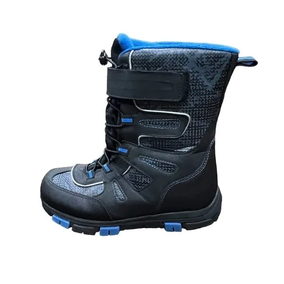 Quest Black Blue Snow Boots Size 4 Youth
