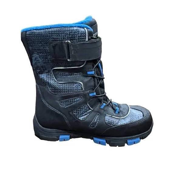 Quest Black Blue Snow Boots Size 4 Youth