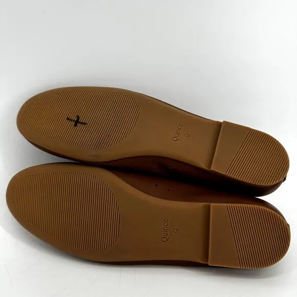 Quince Italian Glove Ballet Flats Italian Leather Slip On Low Top Brown 9 NWOT