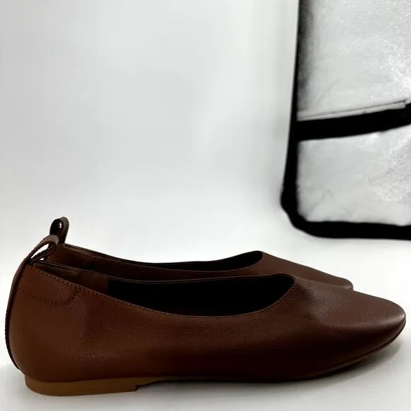 Quince Italian Glove Ballet Flats Italian Leather Slip On Low Top Brown 9 NWOT