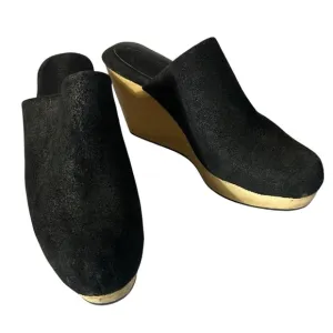 RACHEL COMEY WARREN BLACK SUEDE PLATFORM SHOES SIZE 7.5