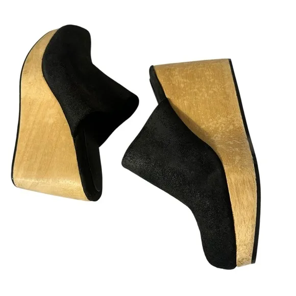 RACHEL COMEY WARREN BLACK SUEDE PLATFORM SHOES SIZE 7.5