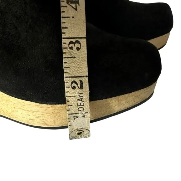 RACHEL COMEY WARREN BLACK SUEDE PLATFORM SHOES SIZE 7.5