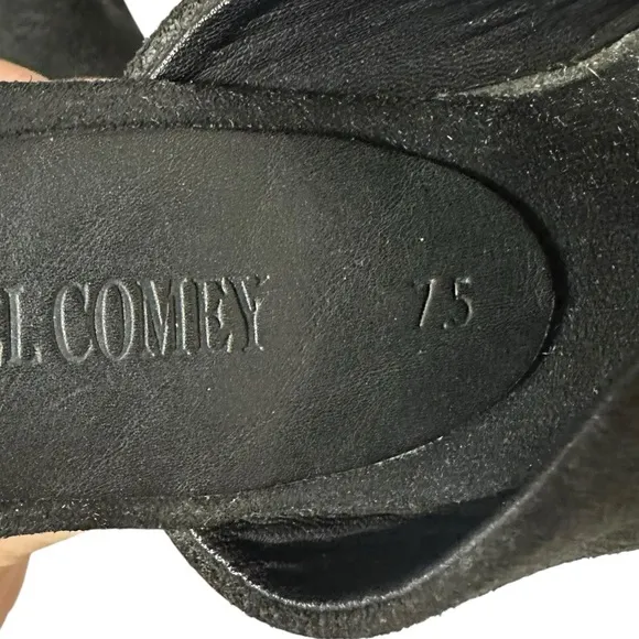 RACHEL COMEY WARREN BLACK SUEDE PLATFORM SHOES SIZE 7.5