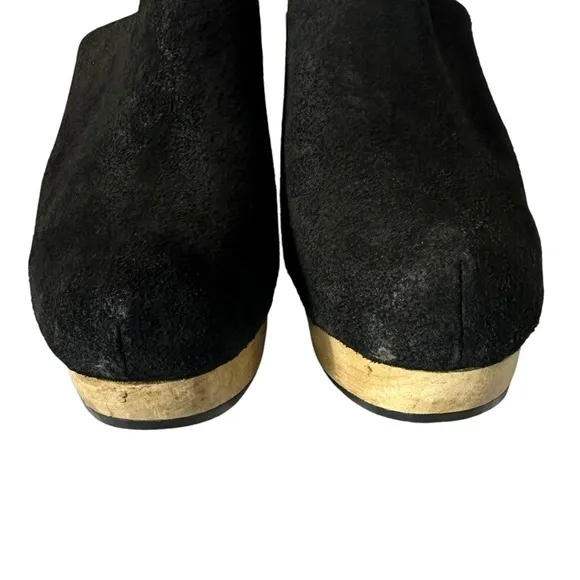 RACHEL COMEY WARREN BLACK SUEDE PLATFORM SHOES SIZE 7.5