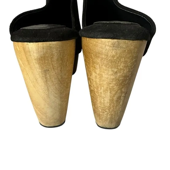 RACHEL COMEY WARREN BLACK SUEDE PLATFORM SHOES SIZE 7.5