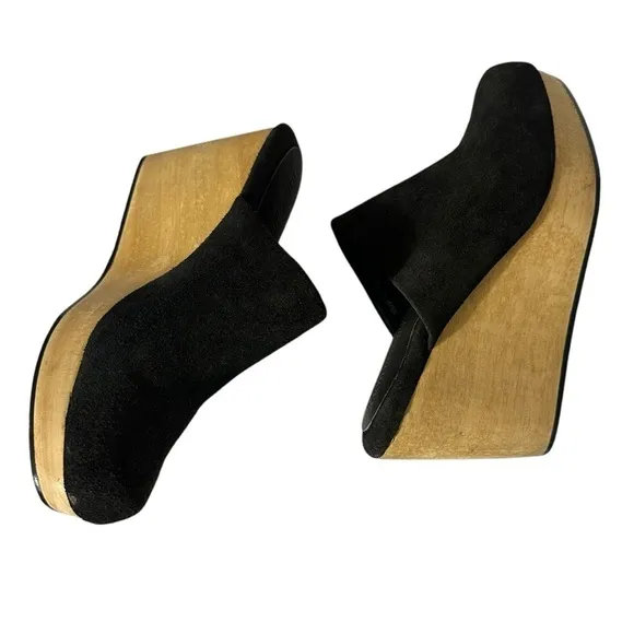 RACHEL COMEY WARREN BLACK SUEDE PLATFORM SHOES SIZE 7.5
