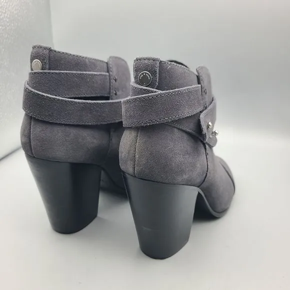 Rag &amp; Bone Harrow Dark Grey Suede Booties Ankle Boots EU Size 38 US Size 7.5