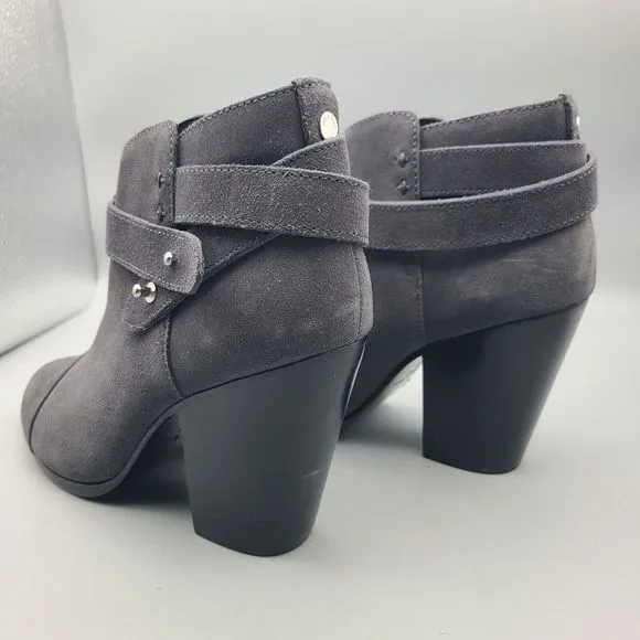Rag &amp; Bone Harrow Dark Grey Suede Booties Ankle Boots EU Size 38 US Size 7.5