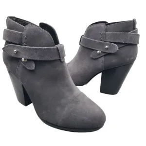 Rag &amp; Bone Harrow Dark Grey Suede Booties Ankle Boots EU Size 38 US Size 7.5