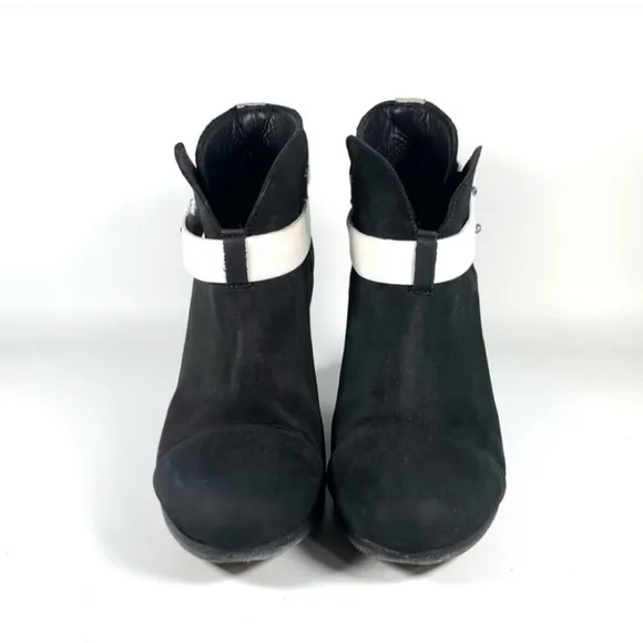Rag &amp; Bone Harrow Suede Booties Black White $495