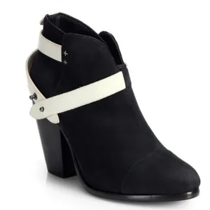 Rag &amp; Bone Harrow Suede Booties Black White $495