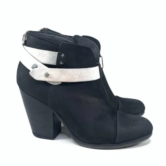 Rag &amp; Bone Harrow Suede Booties Black White $495