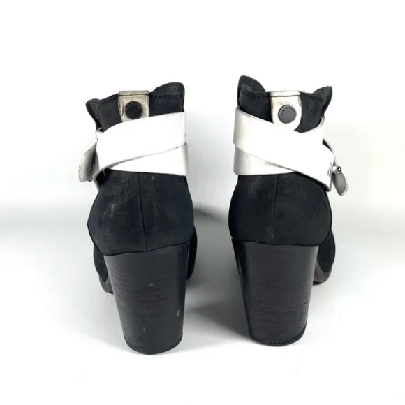 Rag &amp; Bone Harrow Suede Booties Black White $495