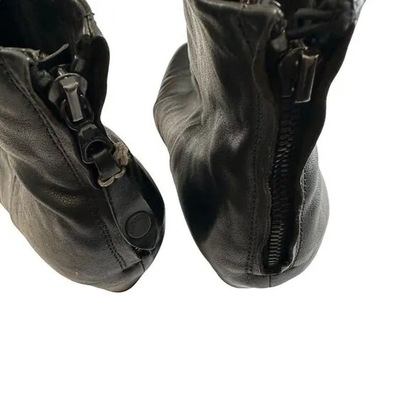 Rag and Bone black leather Zip heeled Booties ankle boot size 40 / 10
