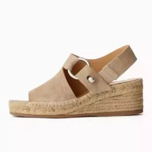 Rag &amp; Bone Arc Espadrille In Light Sand  Sz EU 40 US 10 Taupe Wedge Suede