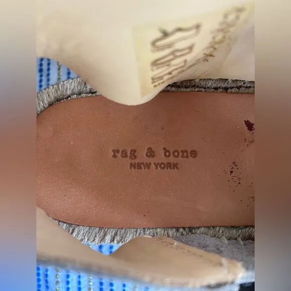 Rag &amp; Bone Arc Espadrille In Light Sand  Sz EU 40 US 10 Taupe Wedge Suede