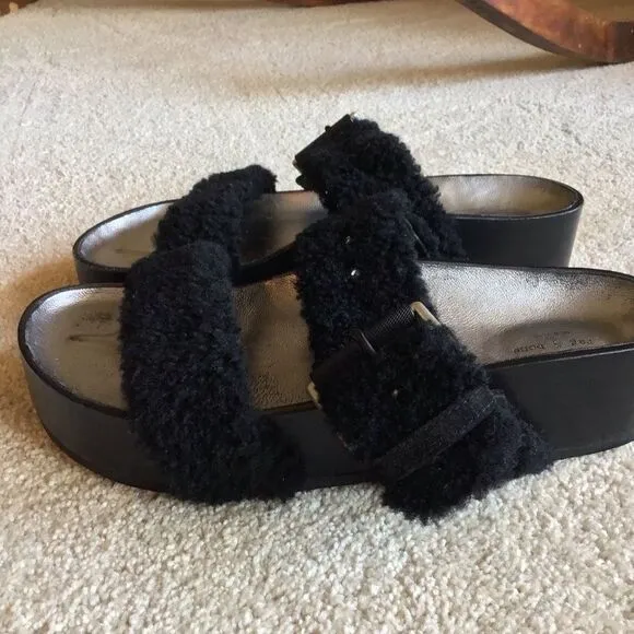 Rag&amp; bone Evin Genuine Shearling Slide Sandal