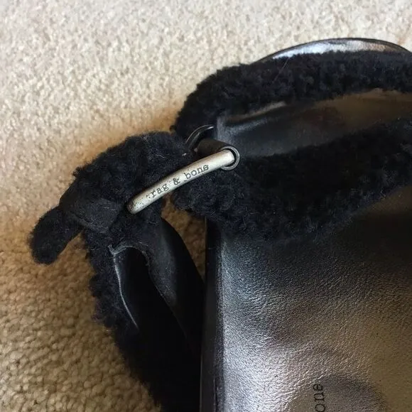 Rag&amp; bone Evin Genuine Shearling Slide Sandal