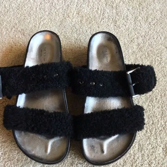 Rag&amp; bone Evin Genuine Shearling Slide Sandal