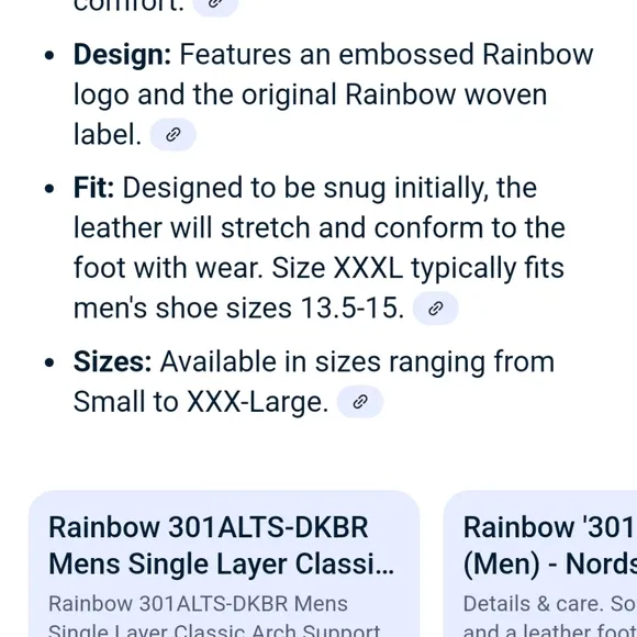 Rainbow Men's Brown Leather Sandals Sz XXXL= US Size 13.5-15 NWT