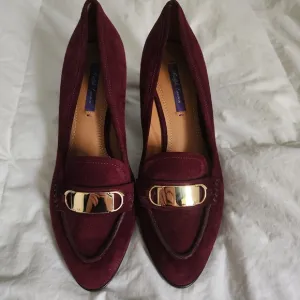 Ralph Lauren Purple Label Eline Calf-Suede Loafer Shoes Italy Sz 38 1/2 - US8