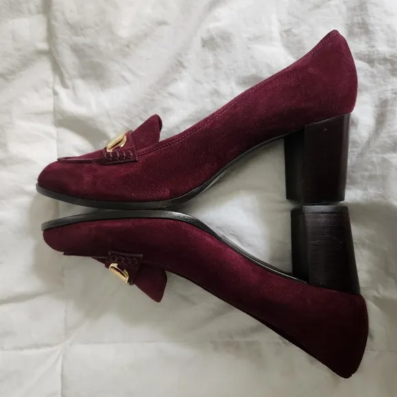 Ralph Lauren Purple Label Eline Calf-Suede Loafer Shoes Italy Sz 38 1/2 - US8