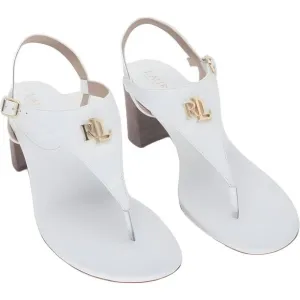 Ralph Lauren Westcott II Crocodile Embossed Dress Sandal White 8.5B 40 EU