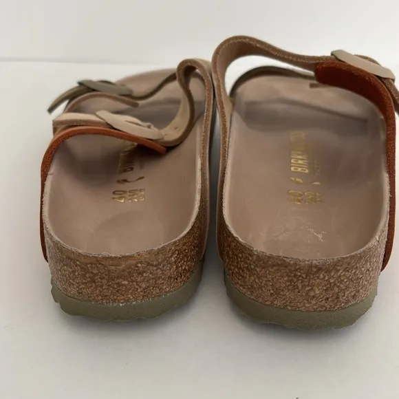 Rare Birkenstock Brown Multicolored Suede Arizona Sandals Women’s 9 / Mens 7