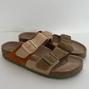 Rare Birkenstock Brown Multicolored Suede Arizona Sandals Women’s 9 / Mens 7