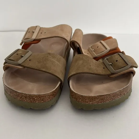 Rare Birkenstock Brown Multicolored Suede Arizona Sandals Women’s 9 / Mens 7