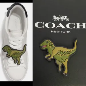 Rare Coach Rexy Dinosaur Green Leather Patch Sneaker Shoe FOB Mascot Limited