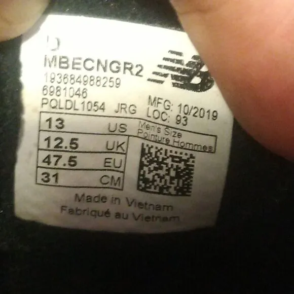 Rare New Balance Mens Mbecngr2 Gray Running Shoes Size 13 (D)