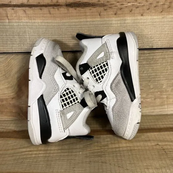 RARE Size 4C - Nike Air Jordan 4 Retro “Military Black” Toddler Shoes BQ7670-111