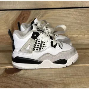 RARE Size 4C - Nike Air Jordan 4 Retro “Military Black” Toddler Shoes BQ7670-111