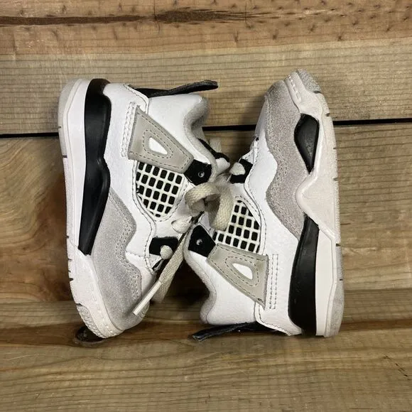 RARE Size 4C - Nike Air Jordan 4 Retro “Military Black” Toddler Shoes BQ7670-111