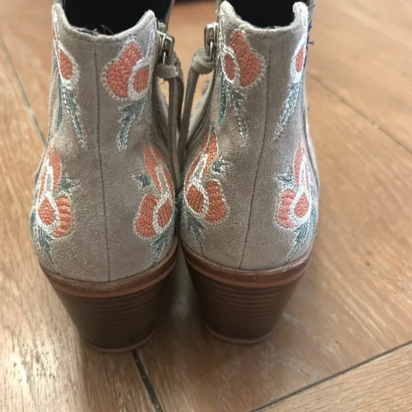 Rebecca Minkoff Embroidered Suede Ankle Boots