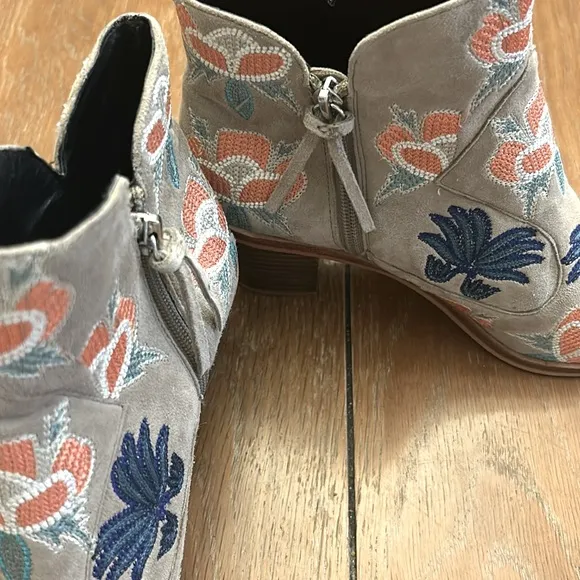 Rebecca Minkoff Embroidered Suede Ankle Boots
