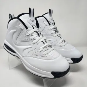 Reebok Basketball Shoes Mens 11.5 White Galaxy 1 Patent Leather Lace Up Logo