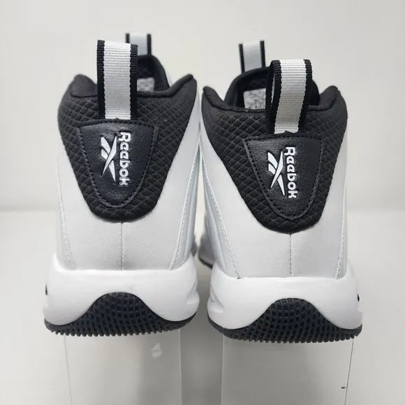 Reebok Basketball Shoes Mens 11.5 White Galaxy 1 Patent Leather Lace Up Logo