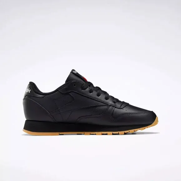 Reebok Classic Leather 100008498 Sneakers Women's Black Gum Running Shoes NR9535
