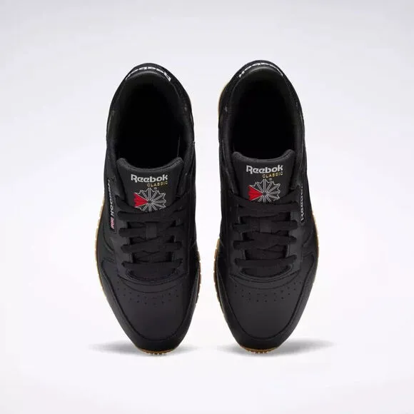 Reebok Classic Leather 100008498 Sneakers Women's Black Gum Running Shoes NR9535