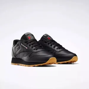 Reebok Classic Leather 100008498 Sneakers Women's Black Gum Running Shoes NR9535