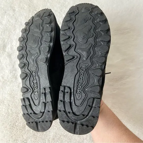 Reebok Classic Leather Cordura Black Running Shoes Unisex Size 7