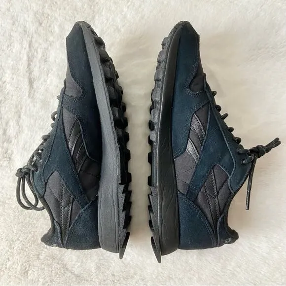 Reebok Classic Leather Cordura Black Running Shoes Unisex Size 7
